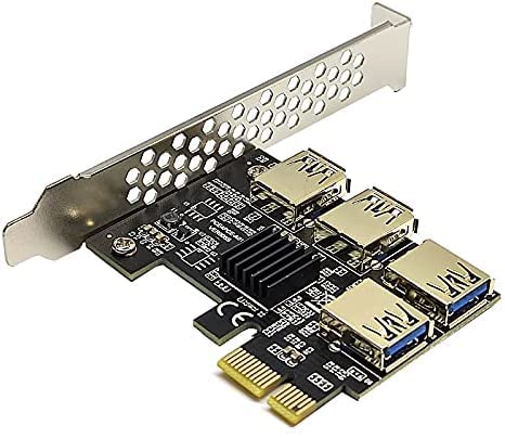 Pi+® (PiPlus®) PCIe x1 to 4 USB Hub PCI-Express 16X Slots Riser Card PCI-E 1X to External 4 USB 3.0 Adapter Multiplier Card PCIe to 4USB for Bitcoin Mining Device-image-46