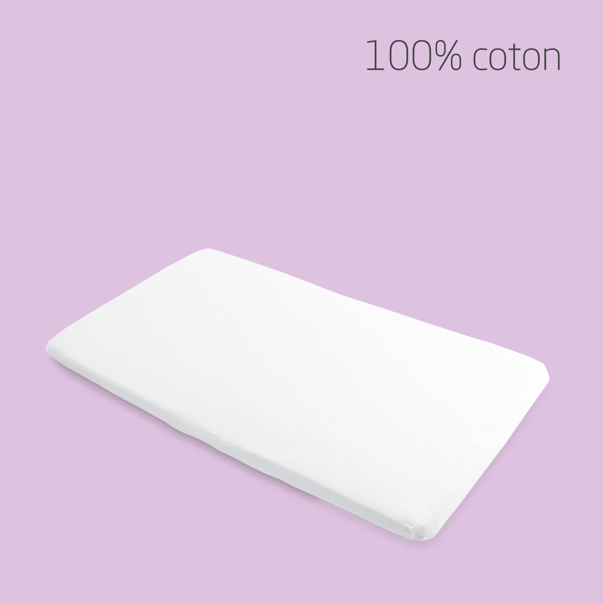 Maxi-Cosi Iris2 Drap-Housse, pour Lit Bébé et Matelas du Lit de Voyage Compact Iris2 2 en 1, Blanc