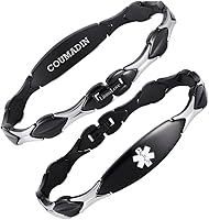 Vista 45 de LinnaLove Pulseras de alerta médica personalizadas para mujer, pulseras médicas de emergencia de acero inoxidable con grabado gratuito (7.5)