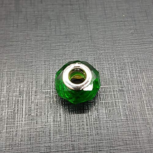 Berloque Cristal Murano Verde banhado ouro branco