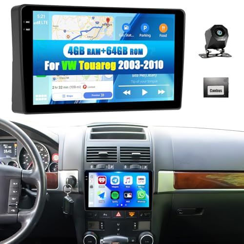 CAMECHO 4+64G Android 15 Carplay Autoradio pour VW Touareg 2003-2010, 9