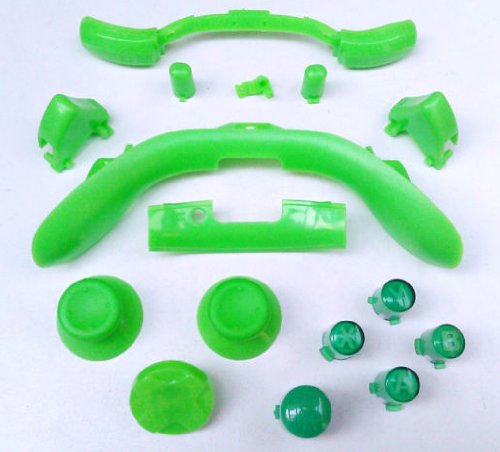 Kabalo GREEN Customised Xbox 360 Controller Parts - ABXY Guide Thumbsticks DPad Buttons UK