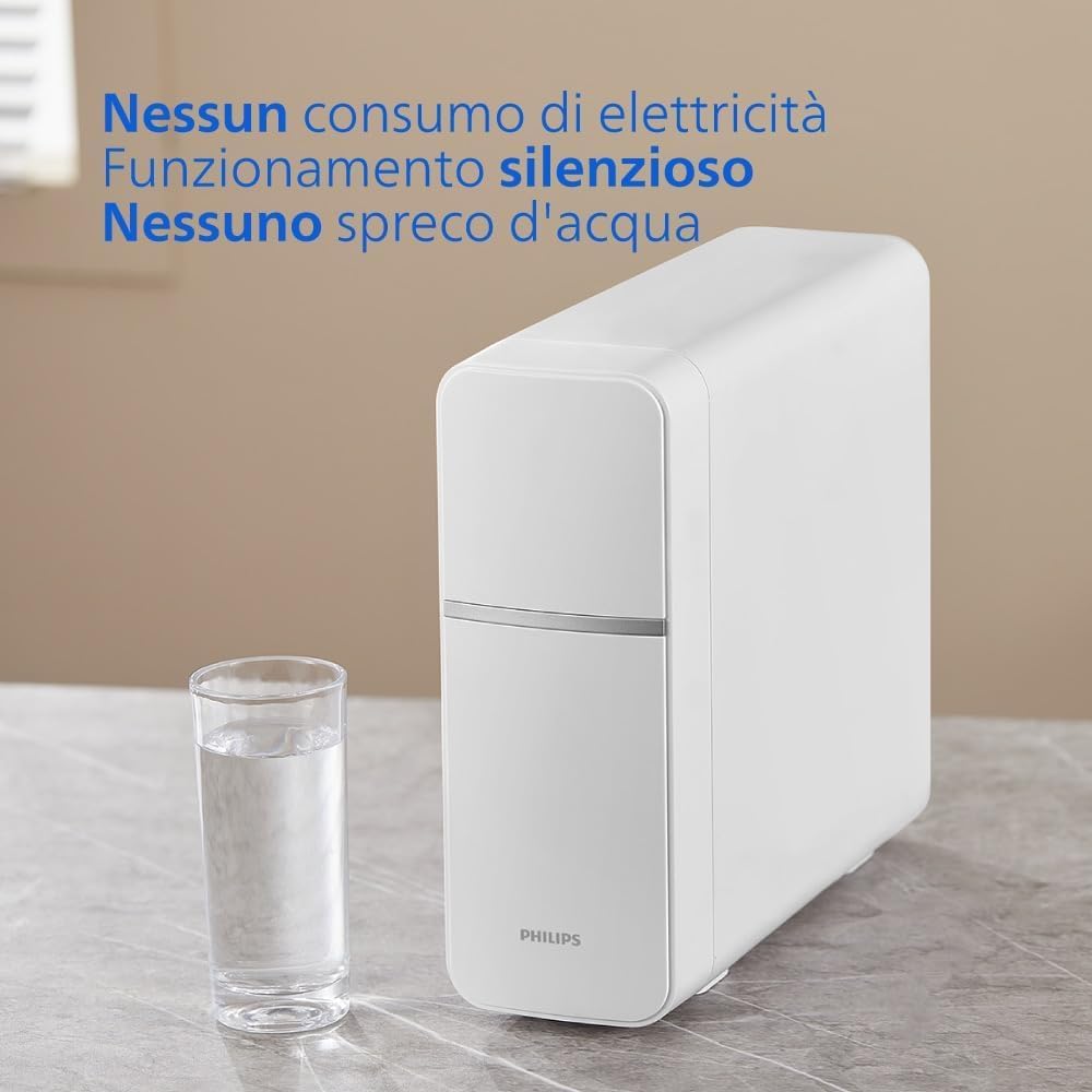 Sistema di MICROFILTRAZIONE Philips Water, gusto dell'acqua migliorato, filtro di lunga durata, design compatto e facile installazione