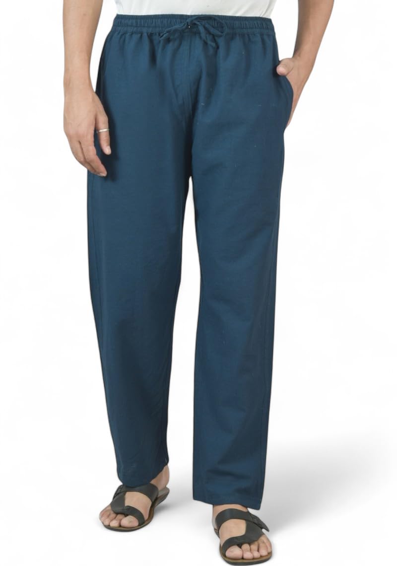 qashida Men’s Formal Cotton Pants, Pure Cotton, Elastic Waist with Drawstring, Formal & Lounge Wear-picture-13