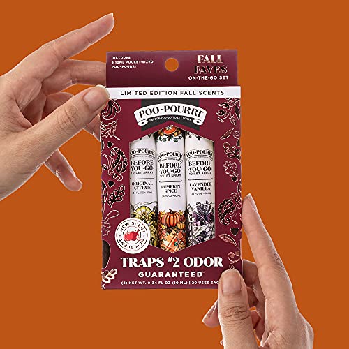 Image of Poo-Pourri ST8742 Toilet Spray, 10 ml (3 Pack), Original Citrus + Pumpkin Spice + Lavender Vanilla, 3 Count