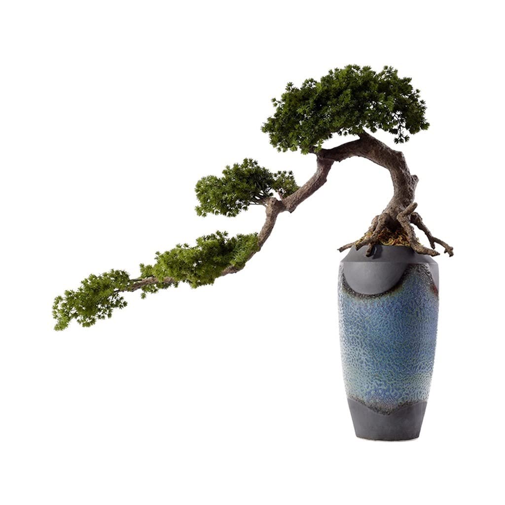 WOTZOV Simulation Potted Plants Bonsai Tree Artificial Bonsai Bonsai Artificial Simulation Welcome Pine Ceramic Flower Pot