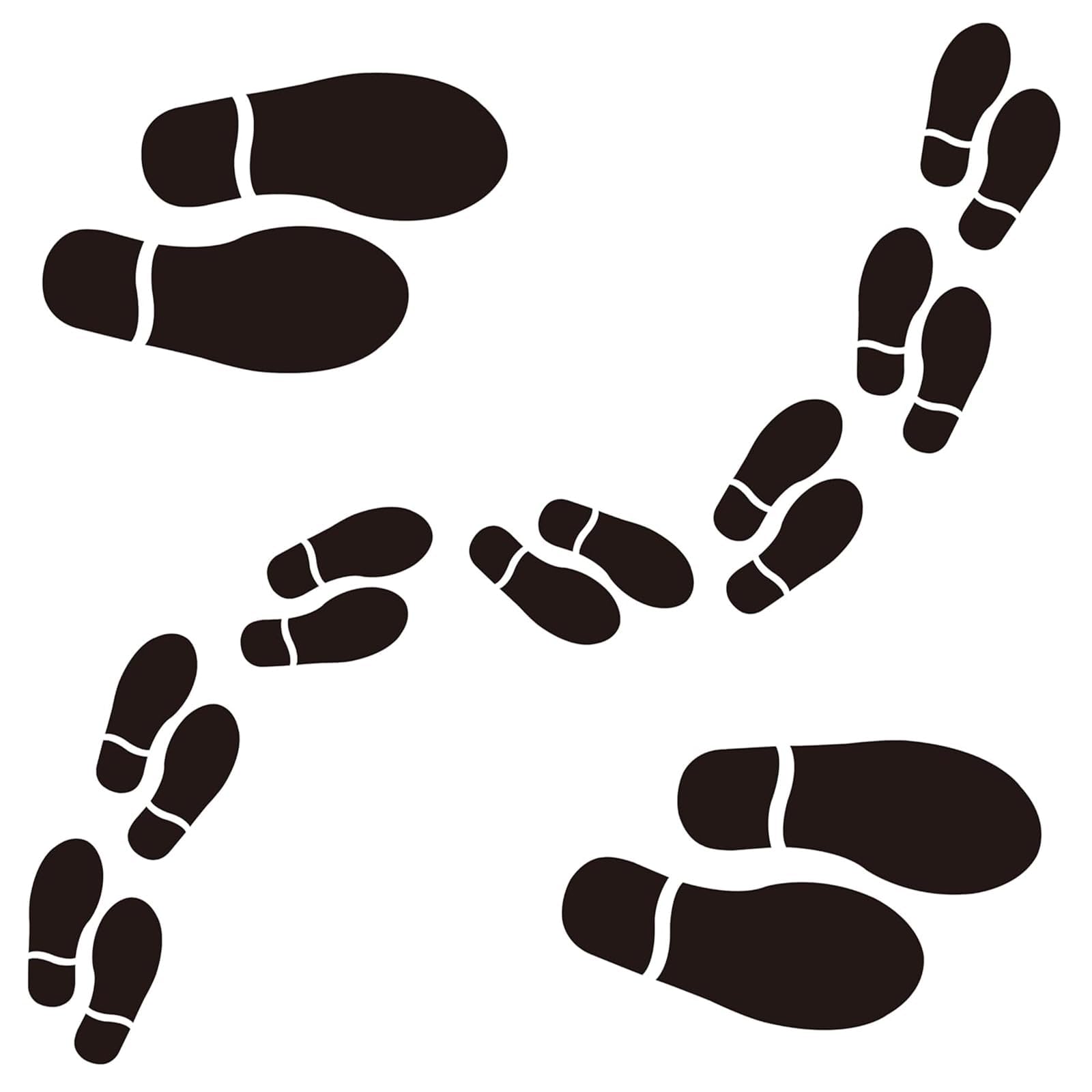 Finduat 20 Pairs 40 Prints Black Shoe Footprint Stickers Decals, Floor Wall Stairs to Guide Directions for School, Dance Studio, Floor Stickers Party Decoration