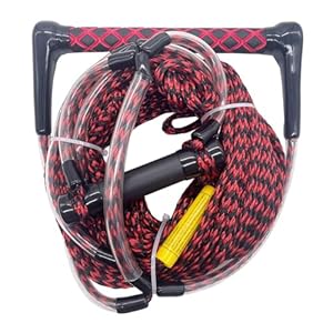 Yiqinzcxg Verstellbares Wakeboard-Seil Rot-Schwarz