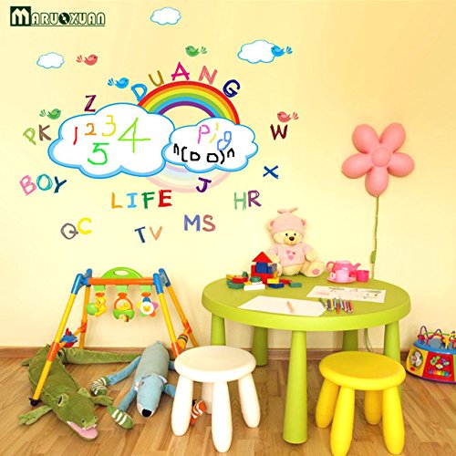 Maruoxuan Cartoon Rainbow White Board Wall Sticker DIY Family Teaching