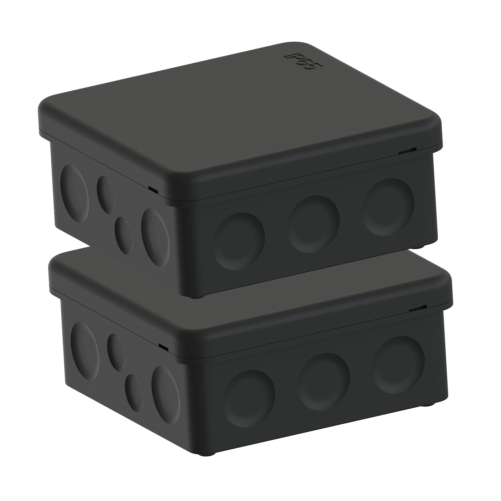 Junction Box with Screwless Cover, IP65 Waterproof, UV Resistant, Upgraded Rubber Coating Tech, Electrical Cable Connectors Enclosure for Outdoor Garden Patio, Pack of 2, Black-image-48