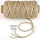 Natürliche Juteschnur 5 mm, 50 m Hanfseil Juteseil Jutekordel für Bastelarbeiten Pflanzen, Garten, Handgefertigte Kunstwerke, Dekoration, Verpackung und Heimdekoration Jute Schnur for DIY (5 mm)
