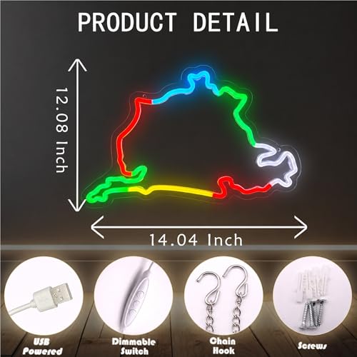 Image of Nurburgring Neon Sign, USB Powered LED Racing Room Decor | Race Track Wall Decor for Bedroom, Game Room, Garage, Man Cave, Party Decoration and Car Enthusiast Gift