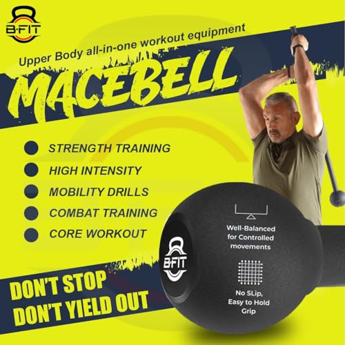 Image of B Fit Steel Sledge Hammer /ClubBells /MaceBell for Strength Training, Support Full Body, Muscles, Shoulder, Grips & Forearms Workouts, Stretching (MacBell, 8 Kg)