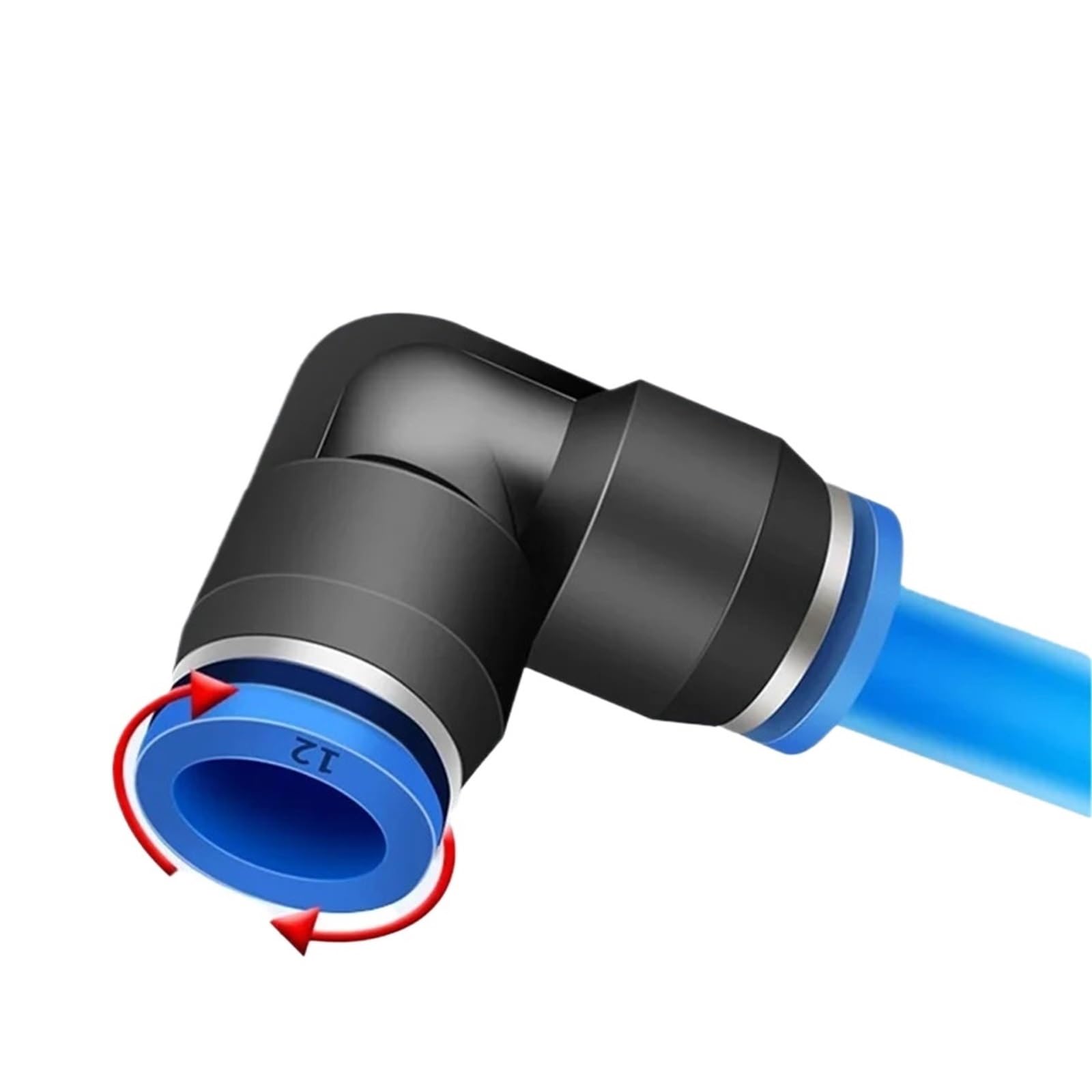 20 piezas neumáticas de ajuste rápido PV de 90 grados de plástico de 4 mm, 6 mm, 8 mm, 10 mm, piezas de aire, conector rápido de 2 vías (PV-8,50 piezas)