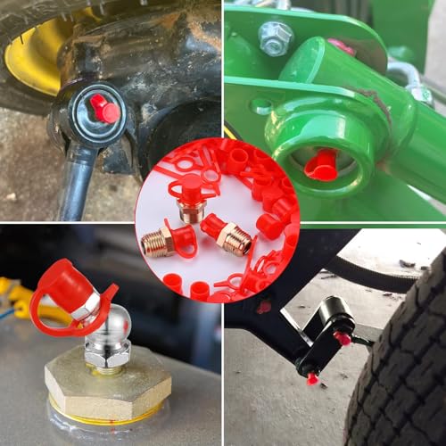 Nadinsta 210 Stück Kunststoff Schmiernippel Schutzkappe, M6 M8 M10 Schmiernippel Sortiment Schutzkappen, Fettstaubschutzkappen mit Aufbewahrungsbox, Schmiernippelkappe für Autos, Motorräder