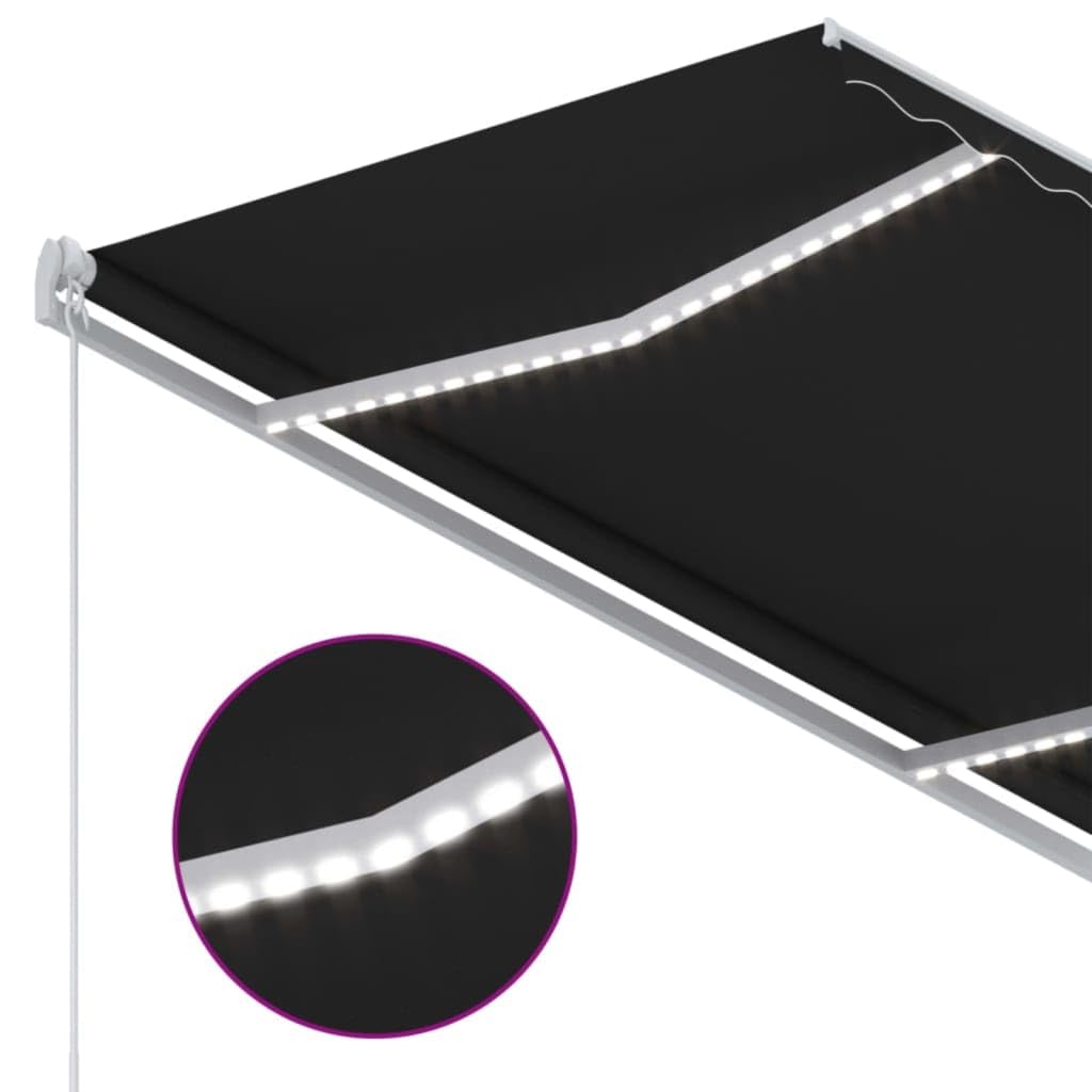 Aluminio Resistente a la oxidación con toldo LED Solar Plegable manivela