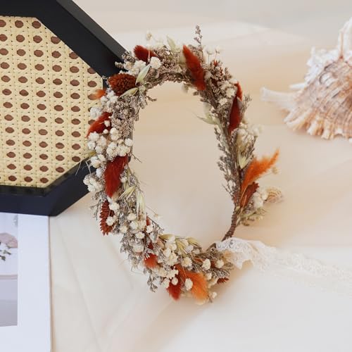 Diadema floral seca estilo boho para adulto miniatura 2