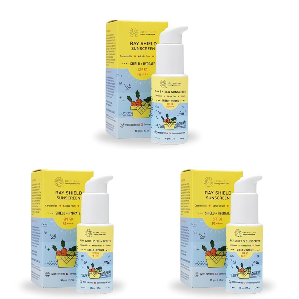 Little Rituals Baby Sunscreen for Kids 0-15 Yrs SPF 50 PA++++ Organic & Natural Lotion, UVA UVB IR, Blue Light, Wifi Radiation, Protection, Hypoallergenic, SWISS Tech, Daily Use Sunblock - 50gm-image-22