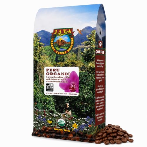 Java Planet Low Acid Organic Peru Whole Bean Coffee 16oz