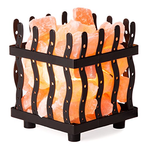 Himalayan Pink Salt Lamp Basket with Cord & Bulb