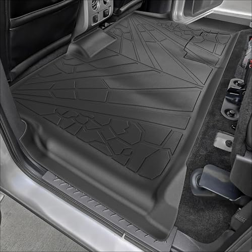 Image of KARPAL Floor Mats for 2010-2014 Ford F150 SuperCrew with 1st Row Bucket Seat, Custom Fit TPE All Weather Ford F-150 Accessories 1st & 2nd Row Floor Liner