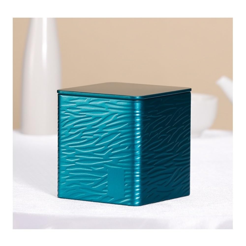 Tarro De Azúcar Latas de almacenamiento de té a granel Latas de hierro cuadradas pequeñas Latas vacías Latas de almacenamiento de condimentos de cocina Juego de té Latas individuales Bote De Té(A)