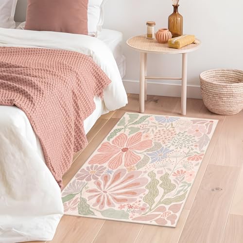 Tapete lavable MUJOO 2x3 pies floral no resbala miniatura 5
