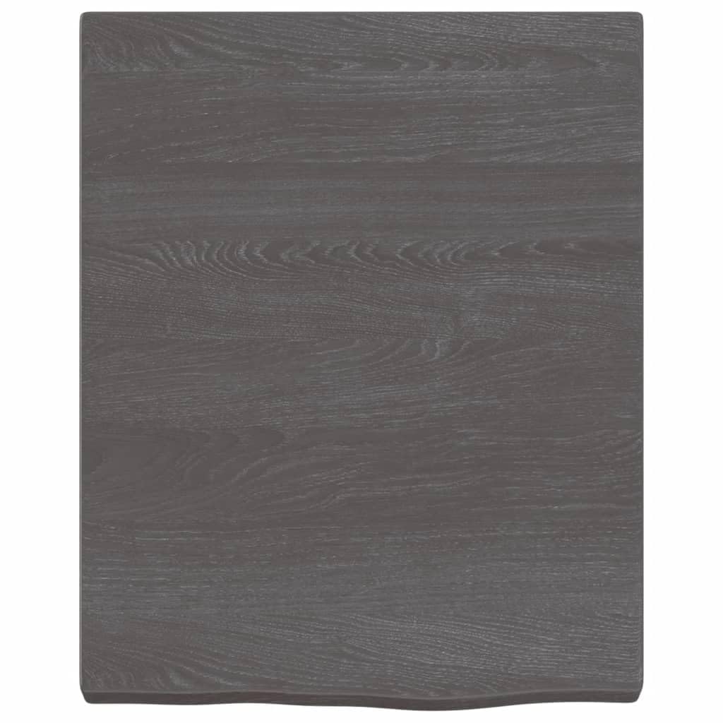 BaraSh Encimera de baño Madera Maciza tratada encimera baño encimera de Madera Mueble baño Madera Maciza Gris Oscuro 40x50x4 cm
