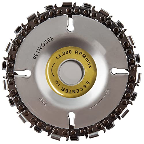 Disque de chaîne de sculpture sur bois de 4 pouces 22 dents, disque de sculpture sur bois pour meuleuse d'angle de 4'' ou 4-1/2", accessoire de meulage, roue de tronçonneuse circulaire, lame de chaîne Cover