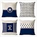 ZYFSKR Copricuscini Decorativi in Cotone E Lino Federa per Cuscino Divano Caso Federa Federa A Tema Ancora Marinaio Timone Nave Nautica per La Decorazione di Home Office per Auto 4 Pezzi 45X45Cm