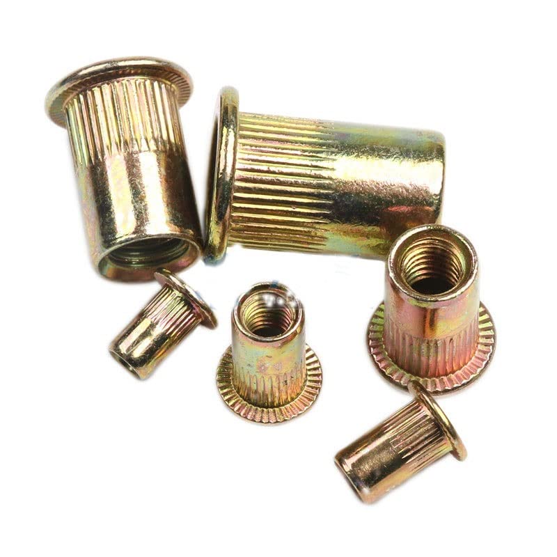 20Pcs M3 M4 M5 M6 M8 Zinco Placcato Acciaio Al Carbonio Dadi Zigrinati Rivnut Testa Piatta Filettato Rivetto Inserto Nutsert Cap Rivet Dado(175PCS Box)