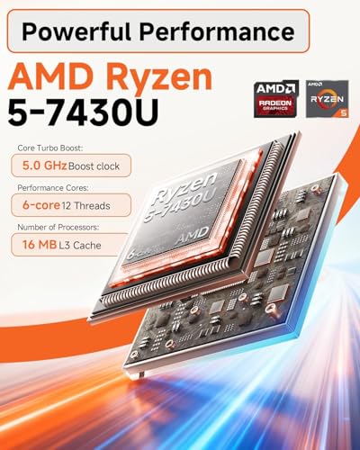 Image of HP 17 Inch Touchscreen Laptop Computer for Business, AMD Ryzen 5 7430U, 17.3 inch HD+ Anti-Glare Display, 16 GB RAM, 1 TB SSD, Copilot AI, Wi-Fi 6, Bluetooth 5.4, Fast Charge