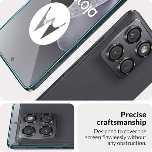 Image of FIRST MART Tempered Glass for Motorola Edge 70 5G with Black Camera Ring Guard & Installation Kit | HD Clear Edge-to-Edge Screen Protector, Scratch Resistant, Case-Friendly | Pack of 1