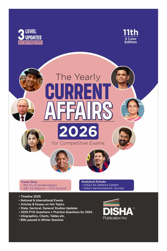 Disha The Yearly Current Affairs 2026 for Competitive Exams - 11t...