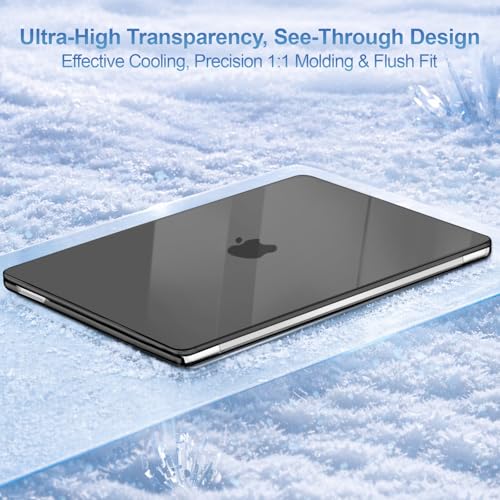 Image of MOSISO Compatible with MacBook Neo Case 13 inch 2026 Release Model A3404 with A18 Pro Chip, 4 in 1 Kit Precision Fit Crack & Scratch Resistant Protective Hard Shell Case Cover, Crystal Black