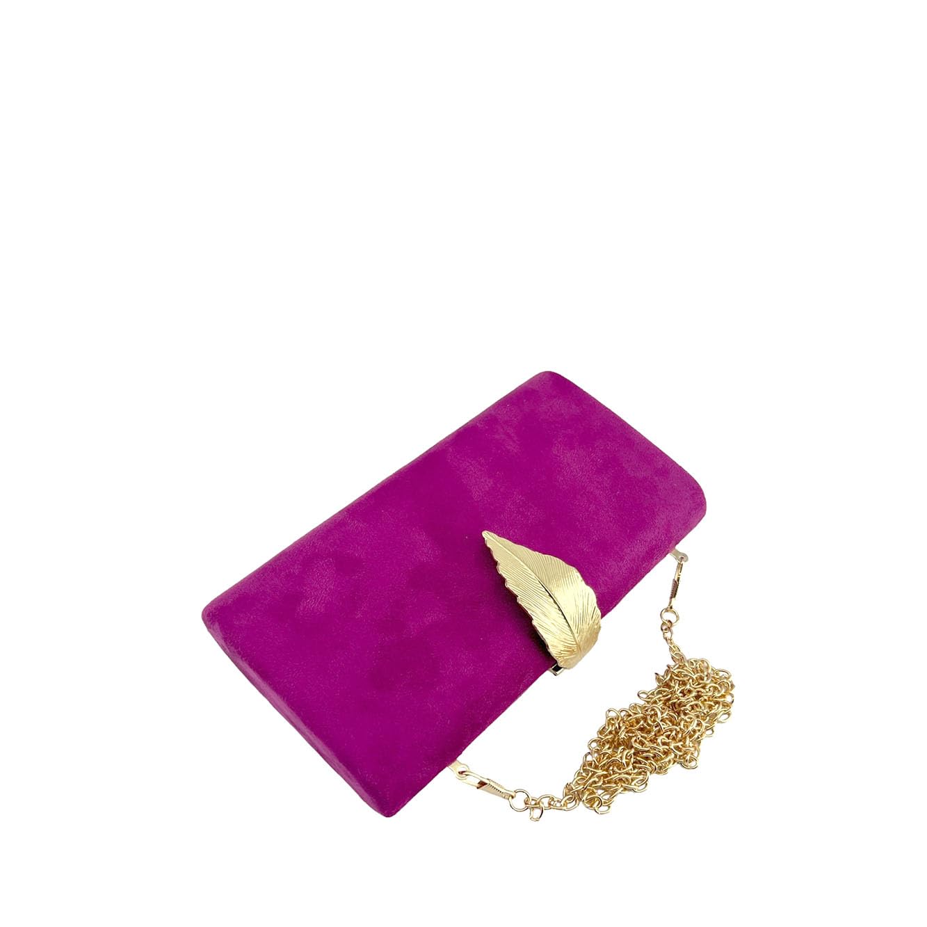 Modelisa - Bolso Clutch Cartera De Mano Hoja Cadena Hombro Fiesta Noche Boda Evento Novia Mujer