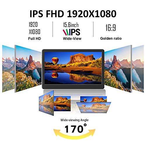 Image of GeChic 1503H 15.6 inch IPS 1080p Portable Monitor with HDMI, VGA Input, USB Powered, Ultralight Weight, Built-in Speakers, Rear Docking