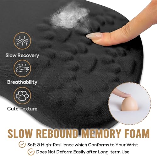 ailifeer Black Ergonomic Mouse Pad with Wrist Rest Support,Non-Slip PU Bottom and Memory F - image 6