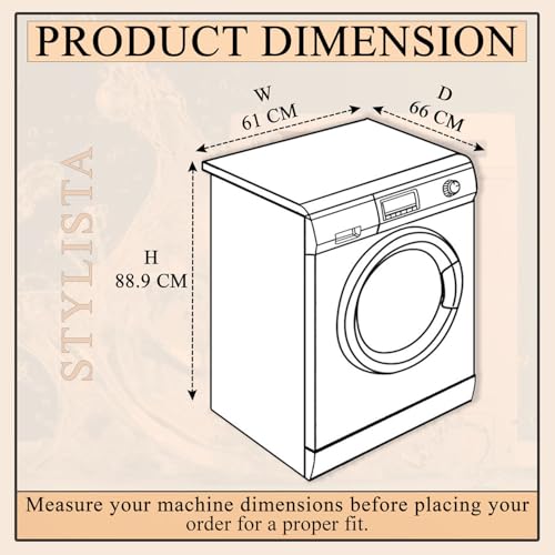 Image of Stylista Washing Machine Cover Compatible for Bosch 8 KG Fully-Automatic Front Loading WAJ28262IN, Check Military