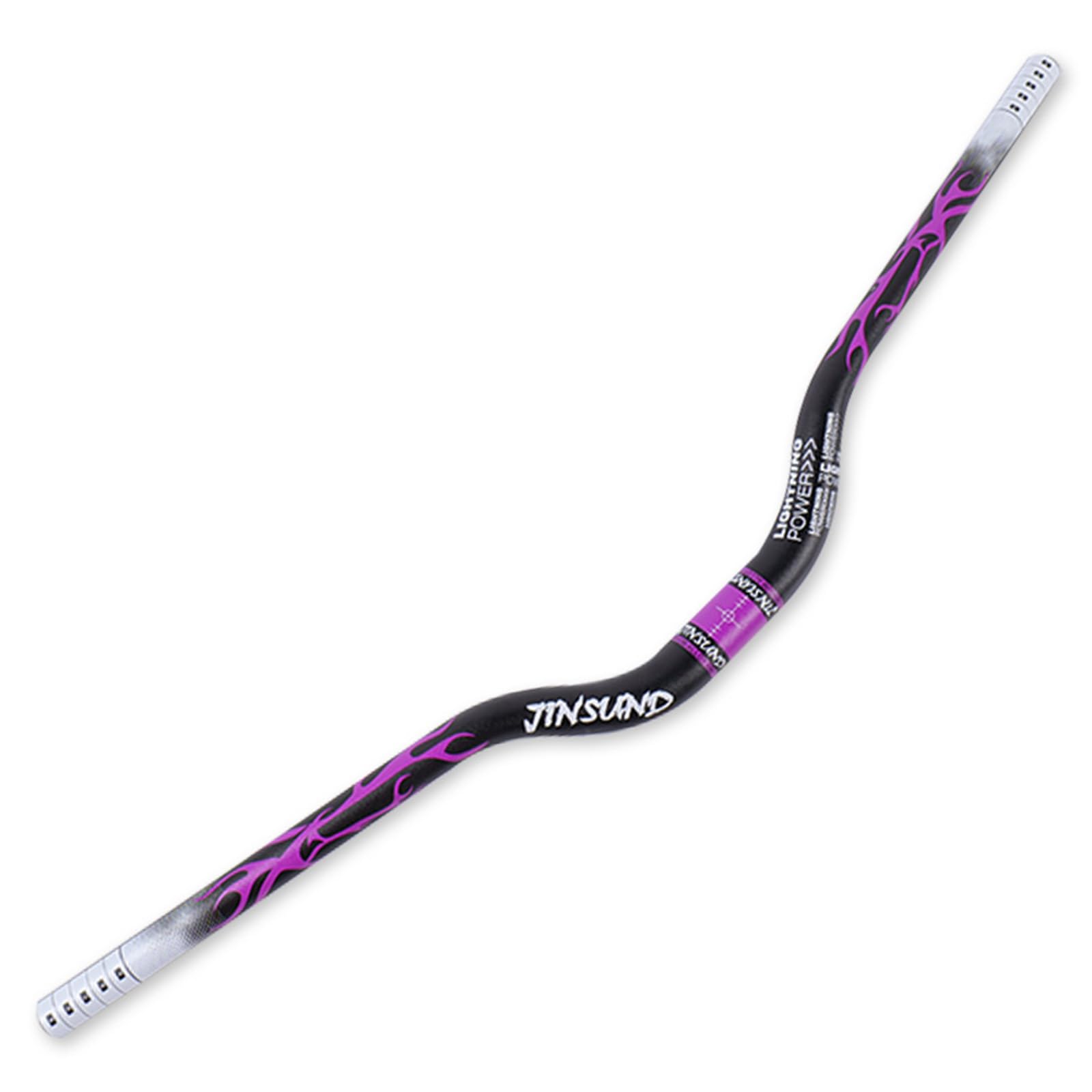 Manillar para bicicleta de montaña, color morado brillante, ligero, XC/DH, elevador de bicicleta de velocidad, 35 mm/50 mm, extralargo 720 mm/780 mm (negro y morado, 50-780)