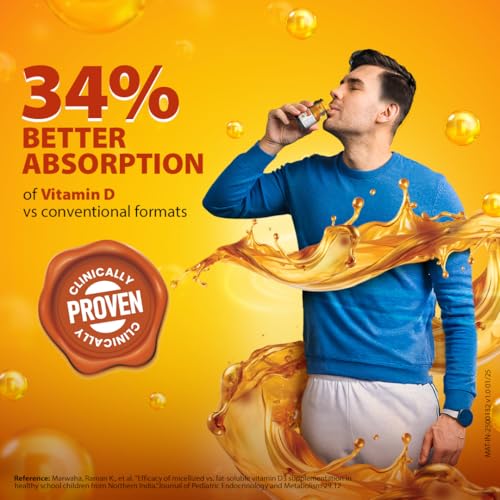 Image of DePURA Vitamin D3 Oral Solution 60000 IU | Cholecalciferol 60000 IU Vitamin D3 Nano Shots | Clinically Proven | 34% Better Absorption | Sugar Free - Pack of 4x5ml Ready to Drink Shots
