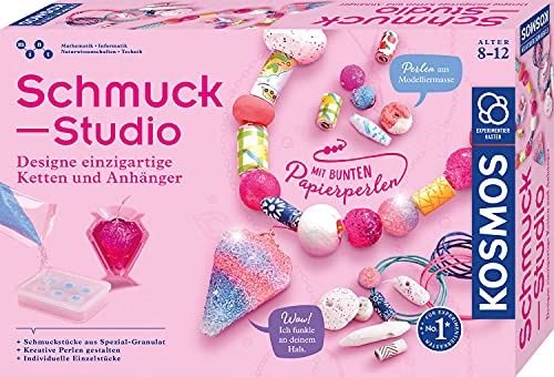 Kosmos 671501 Schmuck-Studio, Designe einzigartige Ketten und Anhänger, Komplett-Set zum Schmuck selber Machen, Kreatives Bastel-Set für Kinder ab 8 Jahre