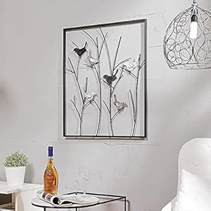 Lechesis Metal Birds on Branches Wall Art Decor Sculptures 25in x 29 12in Living Room