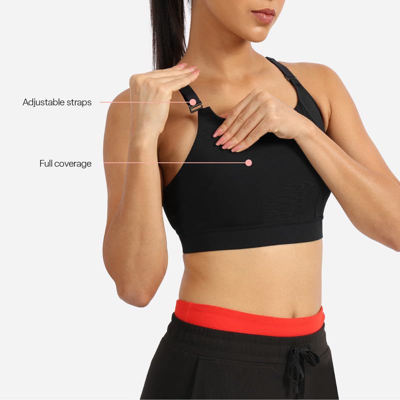 Image of BlissClub Women Nylon Blend The Ultimate Support Sports Bra | Detachable Straps | High
