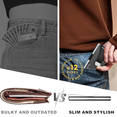 Premium Scratch - Resistant Minimalist Wallet with Money Clip - Slim Card Holder for Men & Women, Ideal Father's Day Gifts2