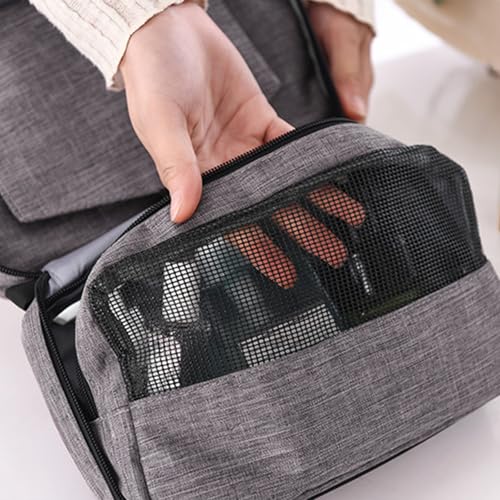 Travel toilet bag is used to store toiletries, with a large capacity storage hanging toilet bag (Gray)4