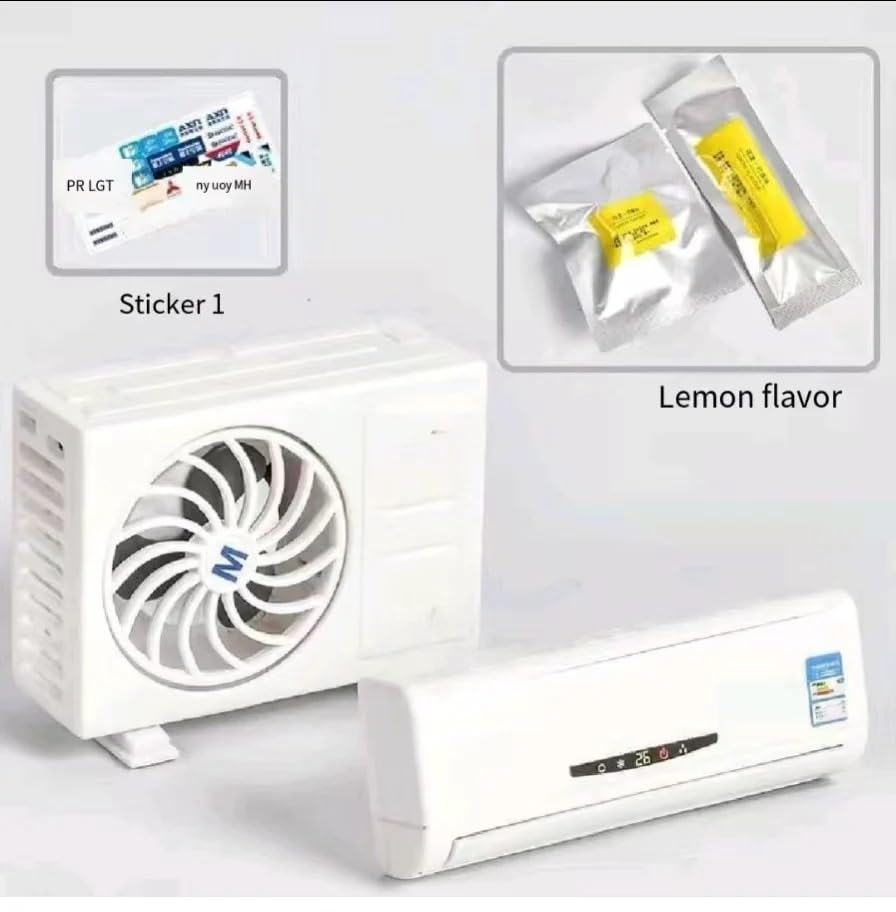Image of YOURKARTS.COM Mini AC Shape Car Air Freshener with Solar Fan, Car Perfume Diffuser for Dashboard & AC Vent, Stylish Car Interior Decoration