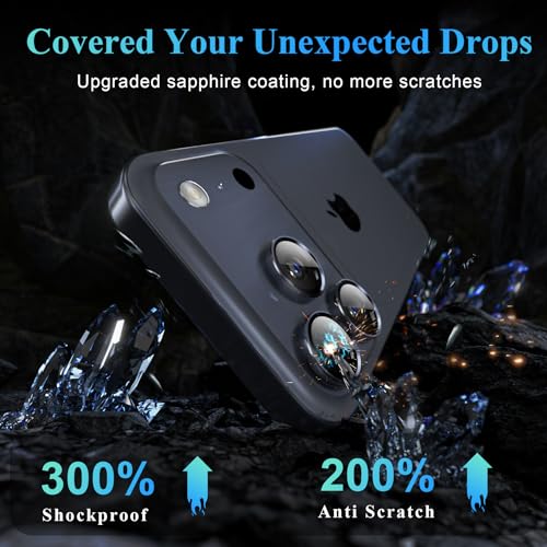 Image of YWXTW Camera Lens Protector for iPhone 17 Pro /iPhone 17 Pro Max, [1 Step Installation Tray] Tempered Glass Screen Protector Metal Custom Camera Cover Accessories Case Friendly