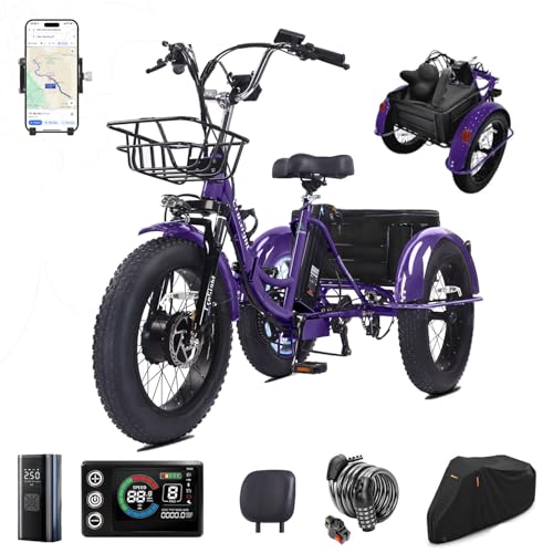 CroSight 2.0 Electric Tricycle for Adults, 20'x4' Fat Tire Folding Electric Trike, 750W 48V 20.8Ah Long-Range Battery, Built-in Speaker, USB Port, 20MPH 75KM 7 Speed, 3 Wheel E-Trike