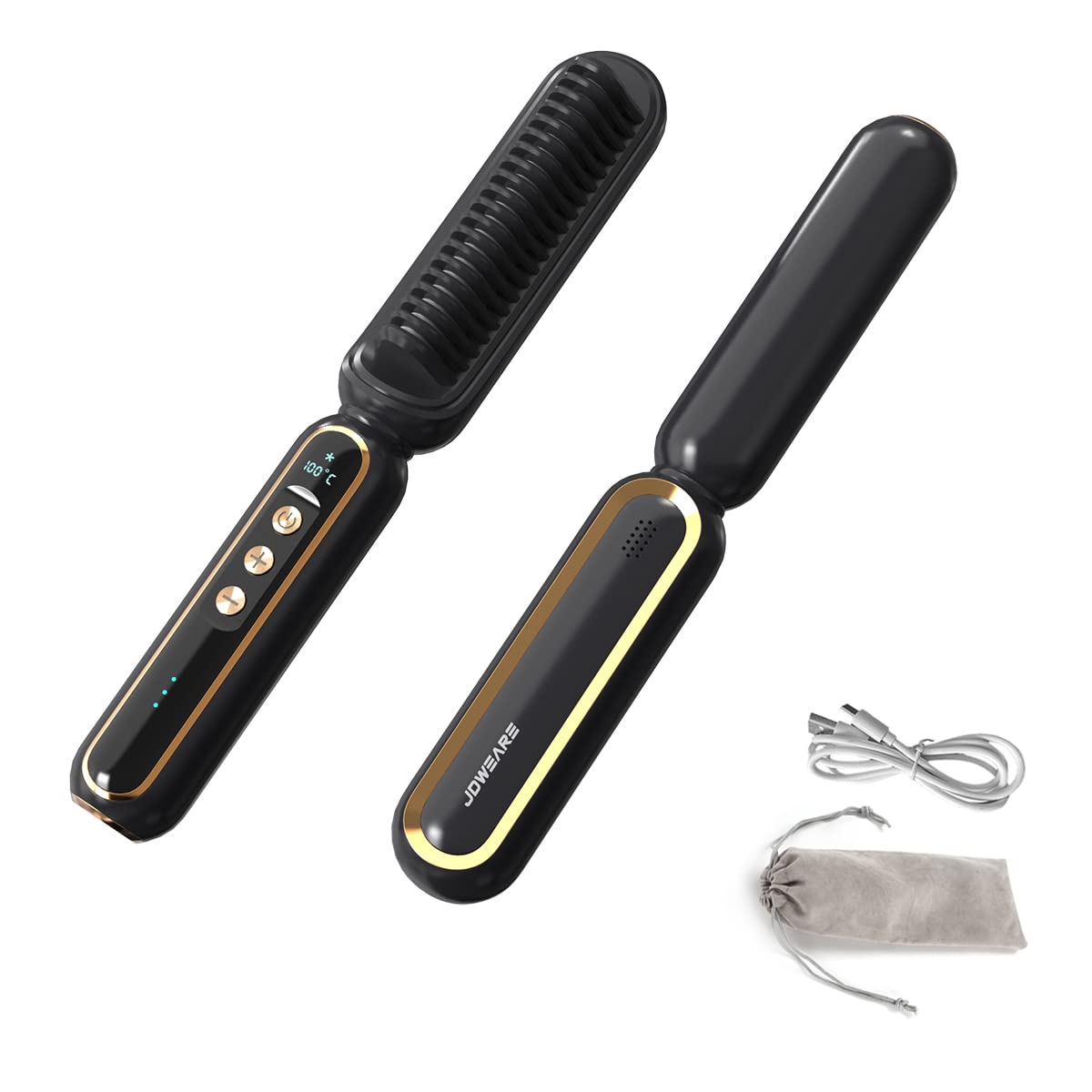 Amazon | JDWEARE縮毛矯正ブラシ電気加熱ヘアブラシダブルネガティブ